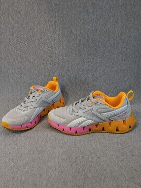 Reebok CEO Zig Vector Running Shoes Women's 6.5 Gray Orange Athletic Sneaker